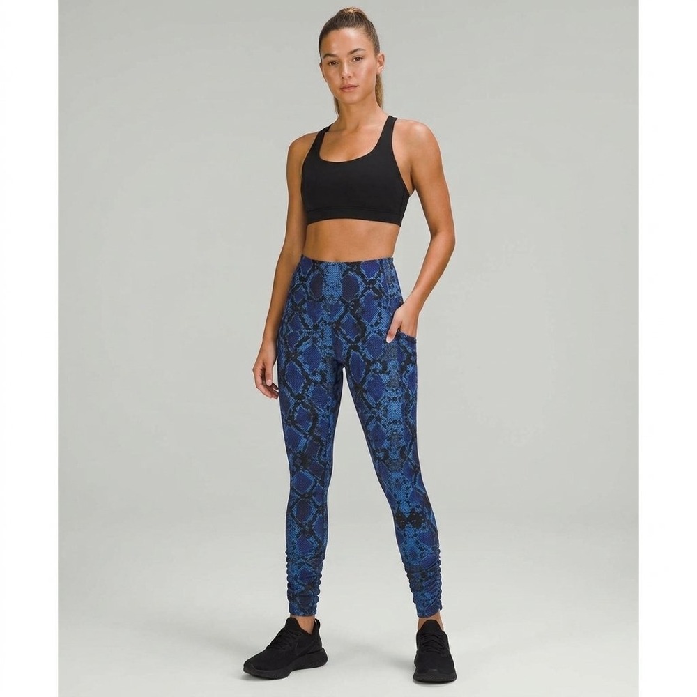Lululemon Speed Up Tight 28 Snakeskin Blue Black Running Leggings Size 4